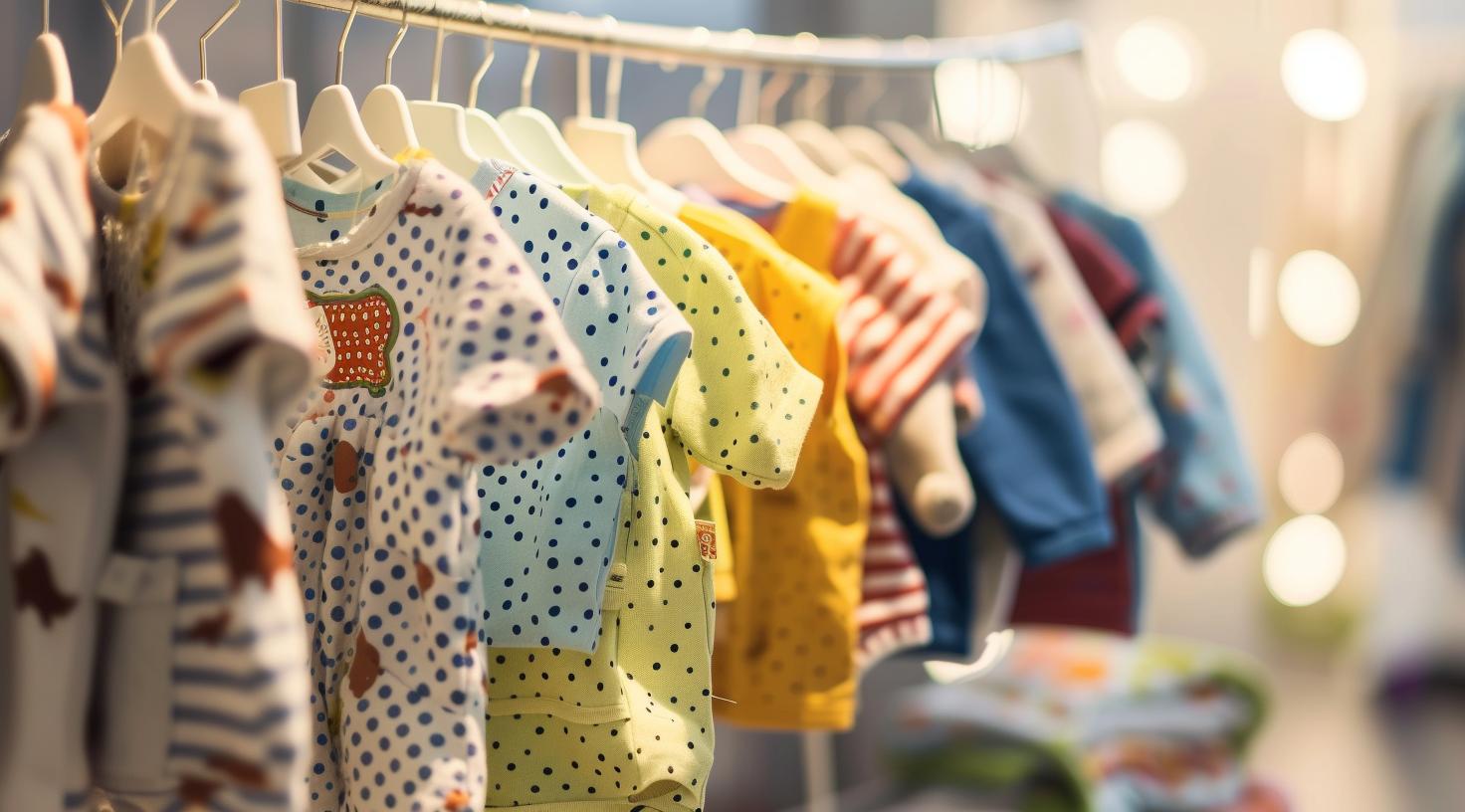 adorable newborn clothes on rack